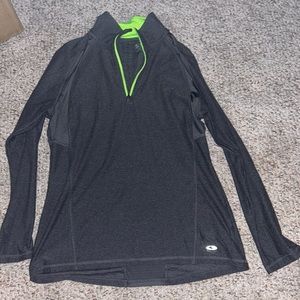 Grey champion long sleeve, quarter zip size small